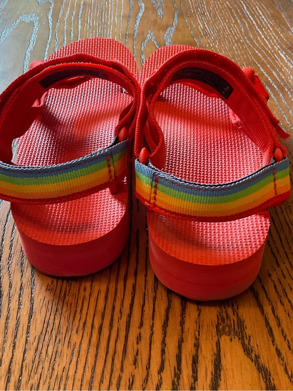 Teva X Polaroid Bright Orange / Rainbow Sport Sandals. Size 7 - Picture 6 of 10